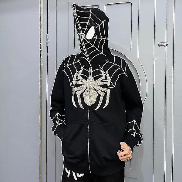 Spiderman Huvtröja för Män Tryckt Huvjacka Streetwear Bästa Julklapp Röd Red M