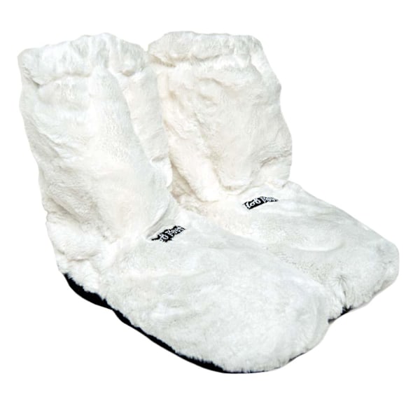 Fleece-tofflor med linfröer & lavendel doft white 976