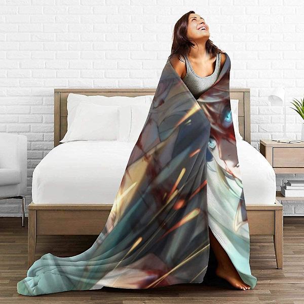 Varme vendbare fluffy fleece-tepper, Shingeki No Kyojin Armin Arlert Flanellteppe Strikket teppe for kino piknik strand-f 80x60in 200x150cm