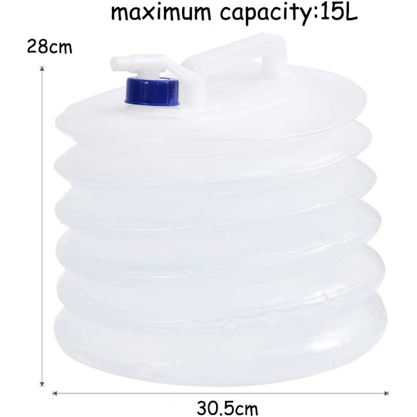 Hopfällbar vannflaske med sammenleggbar vanntank for camping, klatring, overlevelse, 15 l