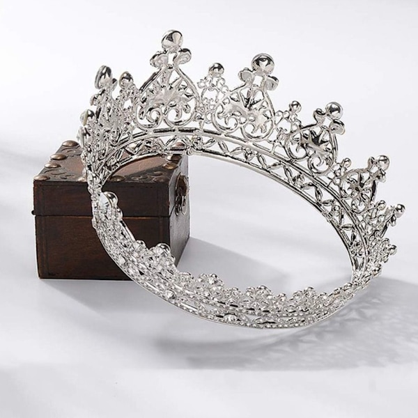 Kristallkrona Brud Drottningkrona SILVER silver
