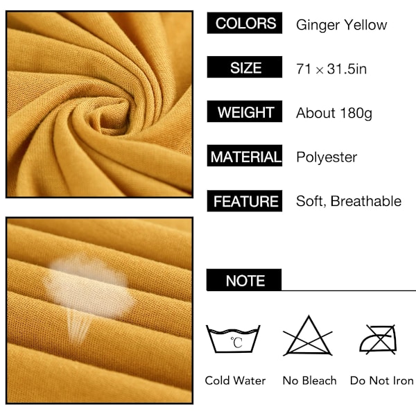 Turbaanihuivit Jersey Stretch Hiushuivi Pitkä Sj Scarf-ginger Yellow