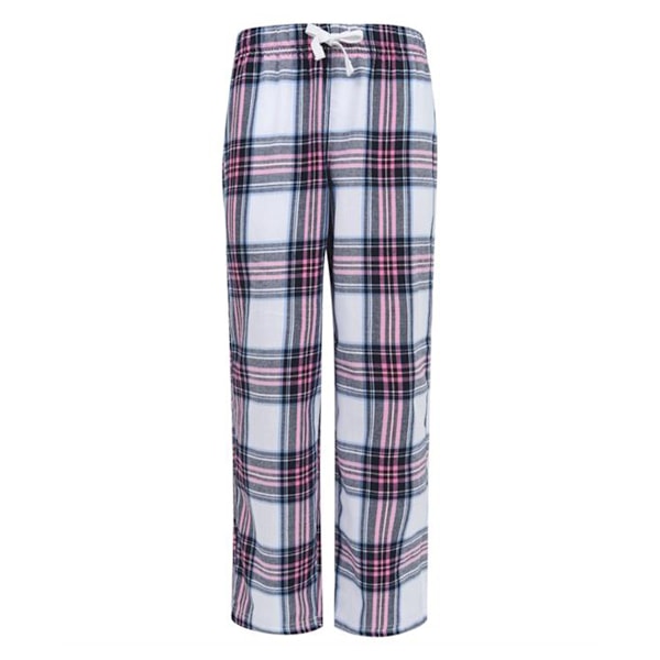 SF Minni Barn/Barn Tartan Lounge Bukser 11-12 År Hvid/Rosa Hvid/Rosa Tjek 11-12 Years White/Pink Check