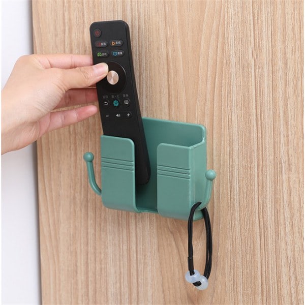 Remote Control Mobiltelefon Plug Vägghållare Självhäftande Punch Gratis Förvaringsställ Multifunktionellt Hushåll Vit 4 st