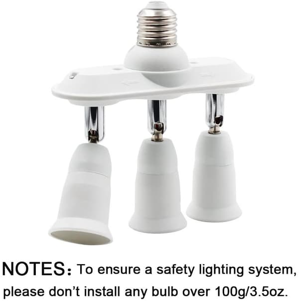 3 i 1 E27 LED Lampe Sokkel Splitter Adapter Pærebase-FA-
