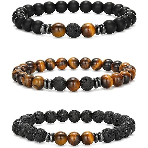 3-6 stk 8mm perlearmbånd til mænd kvinder natursten armbånd