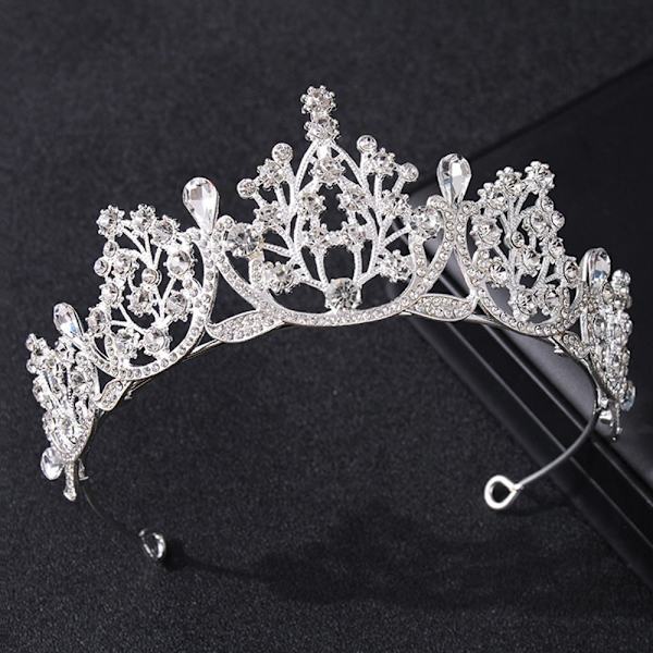 Prinsessakristalli tiara, strass-hiusrengas SVART black