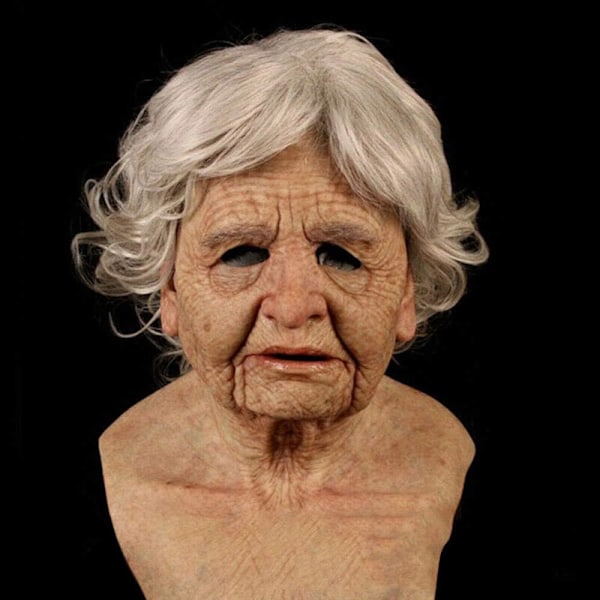 Halloween-latexmask - Gammal man Dekor Realistisk Ansiktsmask för Mänsklig Rynka