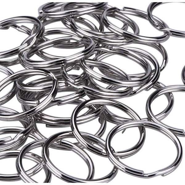100-pack nyckelringshållare 10 mm mini split-ring med dubbla spännen-FA-