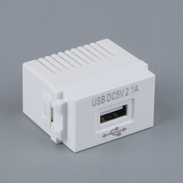 USB-strømadaptermodul 220V 5V Transformator Vægstik Hvid-FA-