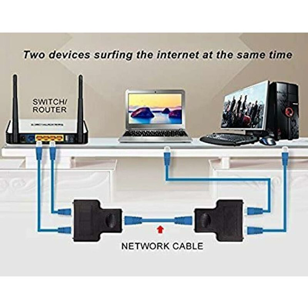 RJ45-kobling, RJ45 1 hunn til 2 hunn, RJ45-kontaktdeler
