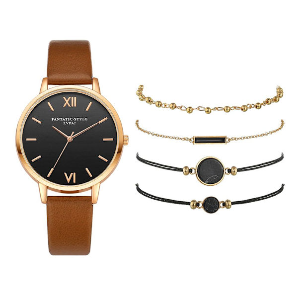 Klocka Quartz Armband BRUN Brown