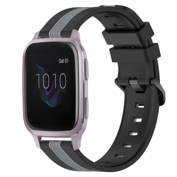 För Garmin Venu SQ 20 mm vertikaalinen kaksivärikello Black-Grey