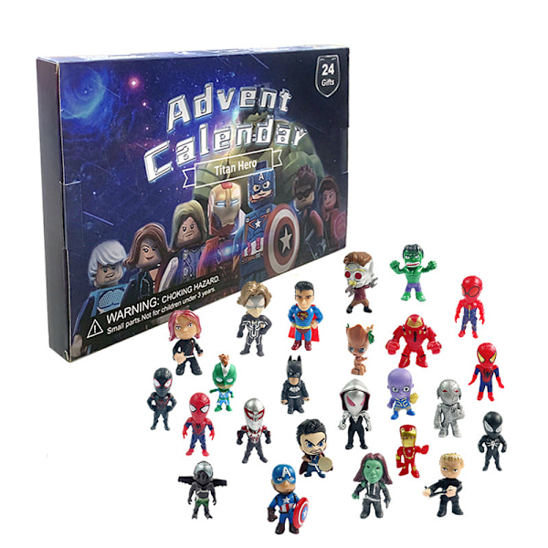 Julekalender 2024 med søde figurer fra spil Avengers Small Doll