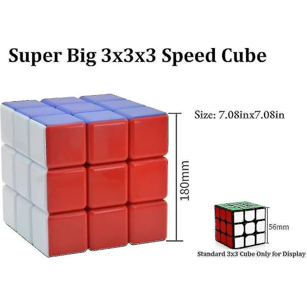 Jätte 3x3 Speed Cube, Stor 3x3 Kubpussel Legetøj (7 tommer)