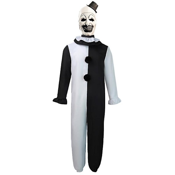 Terrifier 2 Joker -asu lapsille ja aikuisille Halloweeniin - Terrifier 2 Joker Cosplay-hyppyasu ja naamio Jumpsuit without mask(140cm)