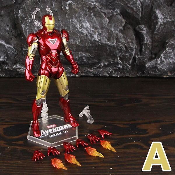 Zd Toys Marvel Iron Man Mk1 Mk2 Mk3 Mk4 Mk5 Mk6 Mk7 Mk42 Mk43 7\" Elokuva Actionfigur Iron-man Mark 1 2 3 4 5 6 7 42 43 Legends C MK6 A - Loose