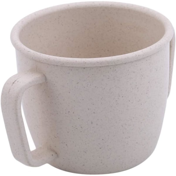 Tvåhandsfatt mugg i enfärgad drickskopp Mjölk Kaffe mugg porslin för hemmet, praktisk och populär Beige