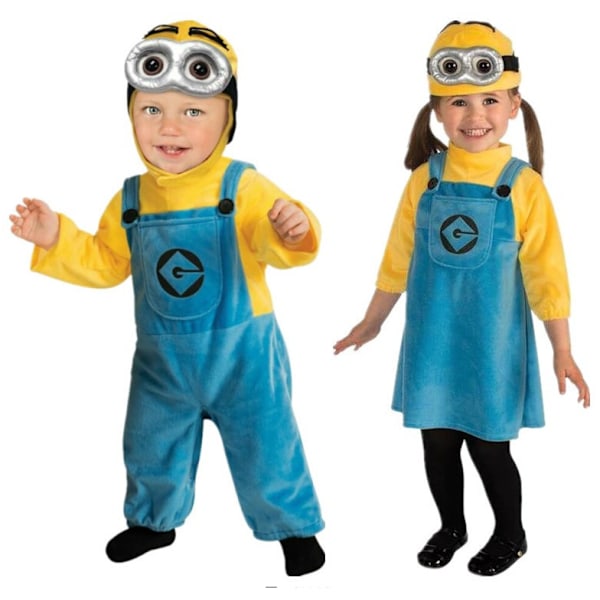 Anime Minion Fuld Familie Cosplay Kostume Dreng Pige Kjole Jumpsuits pige girl S