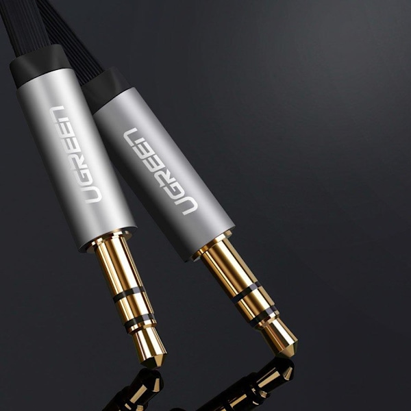 Ugreen 1m 3,5 mm AUX Lydkabel Tangle-Free Sølv