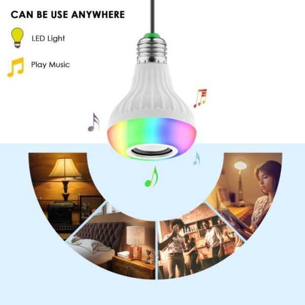 2 i 1 Ljuslampa Lampa Bluetooth LED Färger E27 Musikhögtalare RG