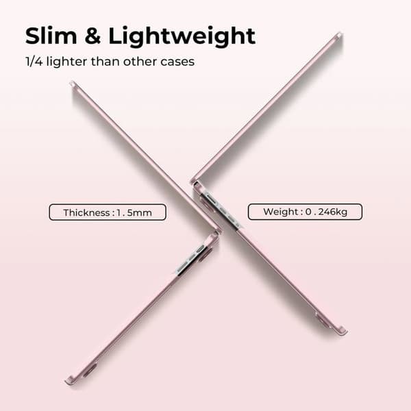 Hard Shell-etui til MacBook Air M2 M3 M4 13,6 tommer med Touch ID-FA-