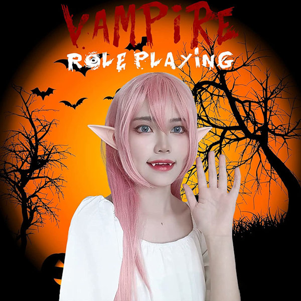 3 par älvöron latexöron spetsiga öron, 3 par vampyrtänder style 3