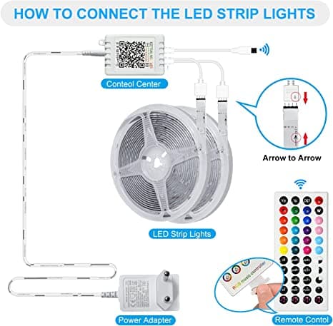 LED-remsa 40 m, PSTAR Bluetooth LED-remsa RGB 24 V