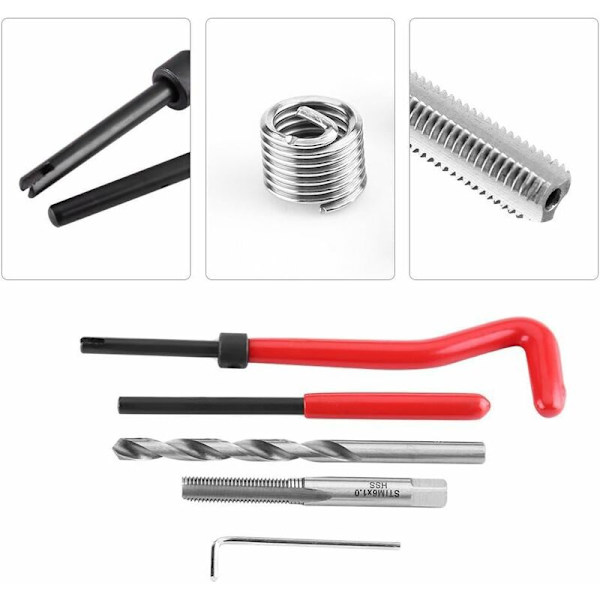 M6 x 1,0 mm Helicoil gevindreparationskit (30 stk.)