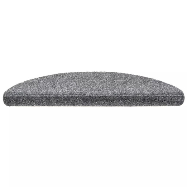 vidaXL Trappstegsmattor självhäftande 15 st brodyr 56x17x3 cm ljusgrå gray 2430