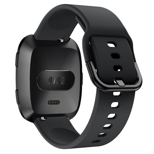 Silikonarmband Fitbit Versa/Versa 2 - Svart Black Svart