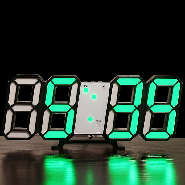 3D LED Digital Väggklocka Bord Modern Väckarklocka