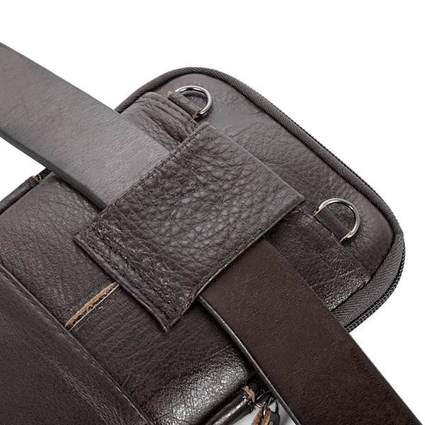 Herr Äkta Läder Mode Telefonväska Bältesväska Axel Crossbody Midjepaket