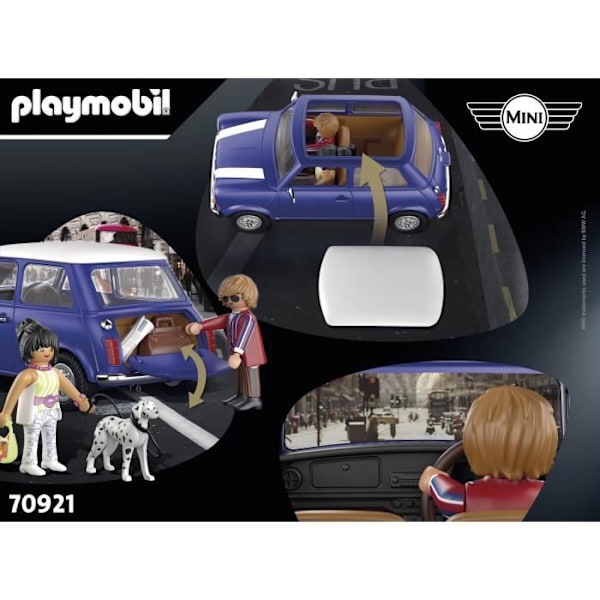 PLAYMOBIL - 70921 - Mini Cooper - Klassiske biler med avtakbart tak og lyseffekter Svart
