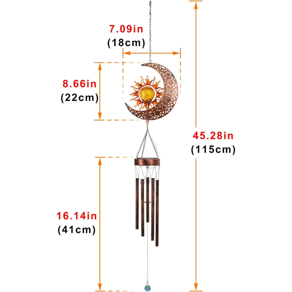 Solvindklokke med revnet glasbold