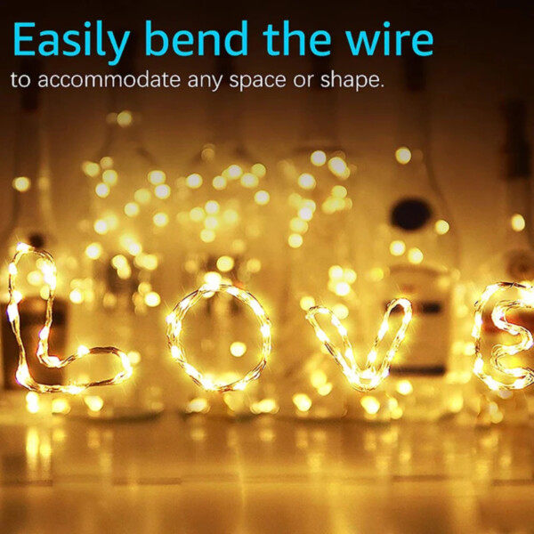 6-pack 1m Mini LED Ljusslinga Batteridriven Varmvit