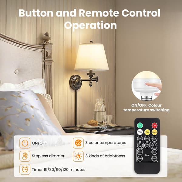 USB genopladelig E27 LED-pære med fjernbetjening og timer-FA-