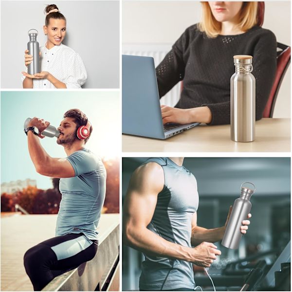 1L Ruostumattomasta teräksestä valmistettu vesipullo, urheiluvesipullo, BPA-vapaa L-FA3-