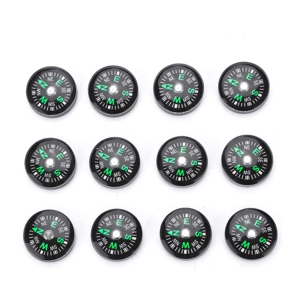 Mini fickkompass set, 12-pack kompass mini överlevnadskompass
