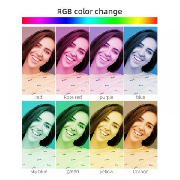 Bordlampe \"Sunset\" med 16 RGB-farver fjernbetjening Sort