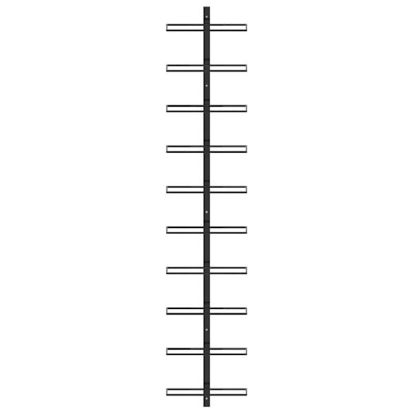 vidaXL Væghængt Vinstativ til 10 Flasker Sort Metal black 2920