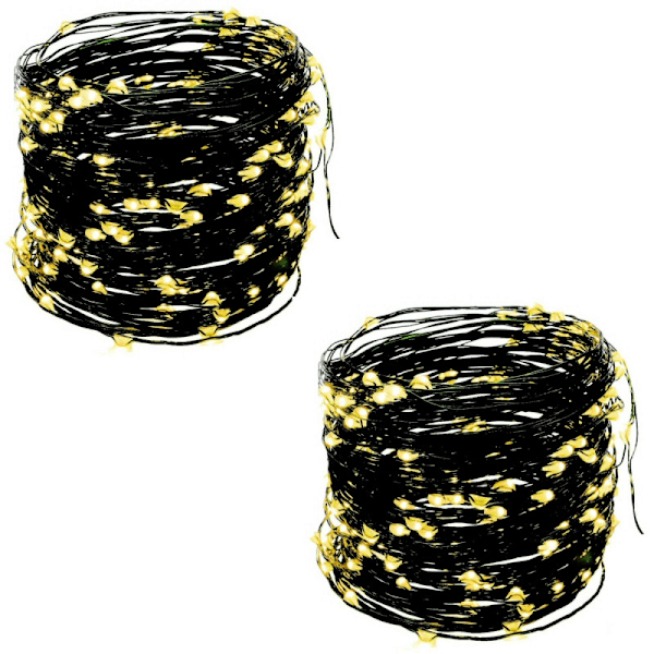 2 st Ljusslingor 60LED 3 meter SVART