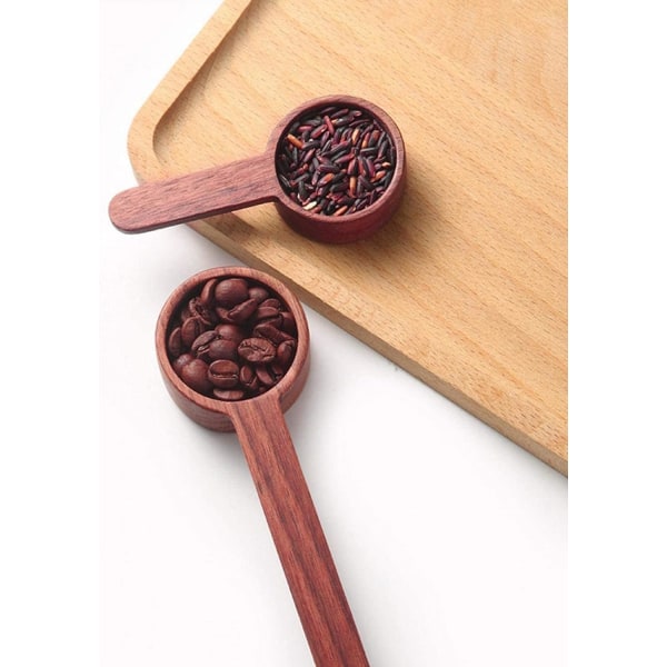 Træ kaffeske, måleske, langskaftet kaffeske
