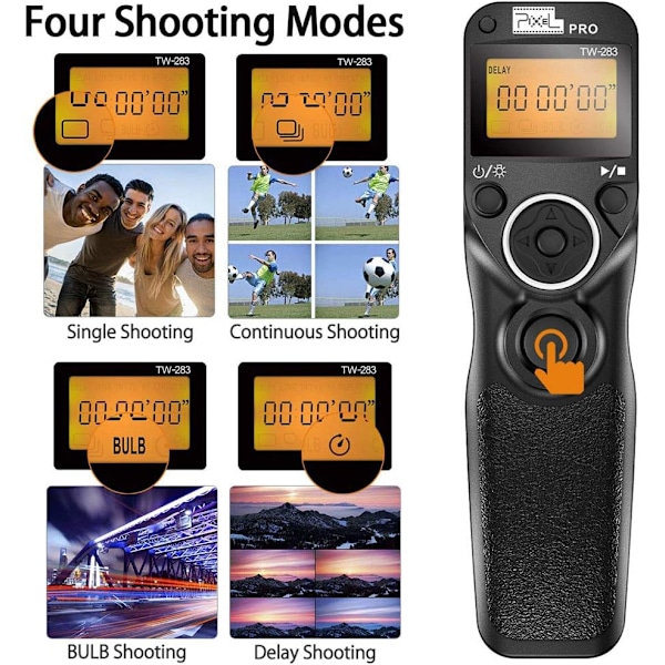 TW-283 DC0 2.4G Langaton Kaukolaukaisin Yhteensopiva Nikon D850, D800, D810, D700, D200, D300, D500, D1, D2, D3, D4 Kanssa,