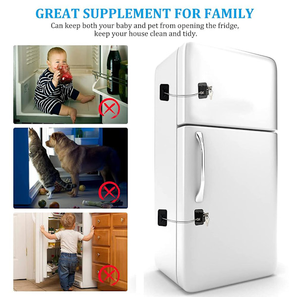 Skåplås Kjøleskapslås (1 nøkkel) hvit white Key Lock
