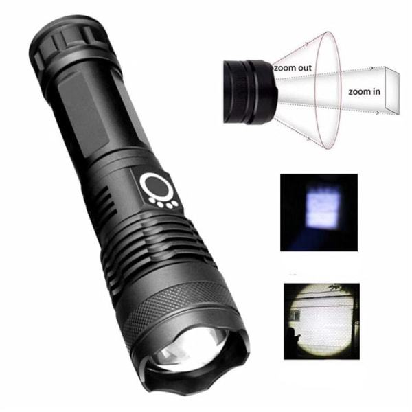 12000 Lumen Ultra Kraftfuld LED-lommelygte, USB-genopladelig