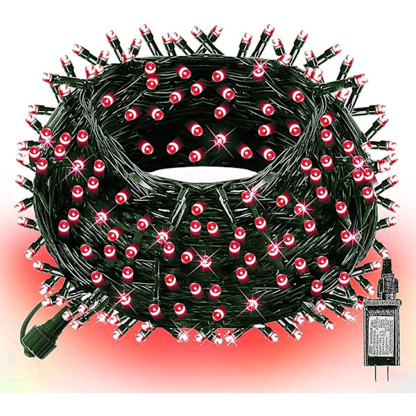 Ljusstarka 66FT 200 LED Julbelysning, Julgransbelysning Koppla ihop Red-FA6- Red 200 LED