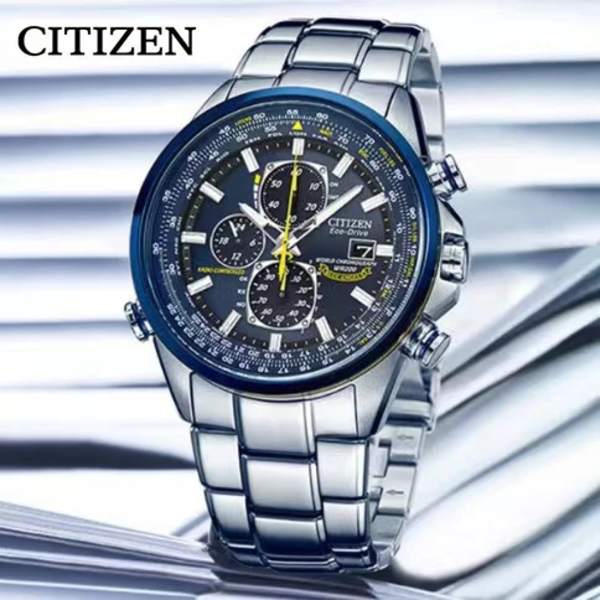 CITIZEN Herreure Luxury Trend Kvarts Kalender Vandafvisende Multi Fancy Rundt Ur Rustfrit Automatisk Ur Blue