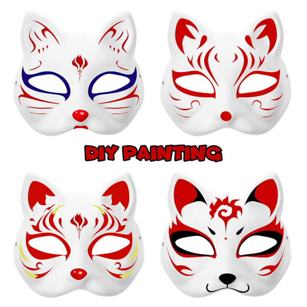10 kpl Masquerade-kissan kasvomaskit DIY-juhlamaski Maalausrekvisiitta Tyhjät maskit Juhla Cosplay-tarvikkeet