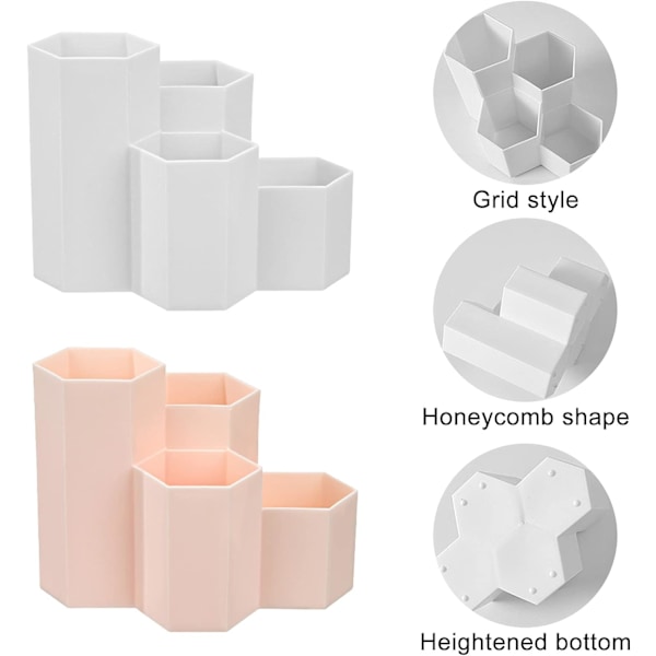 Plastik Hexagonal Penneholder, Multifunktionel Penneholder, Plastik